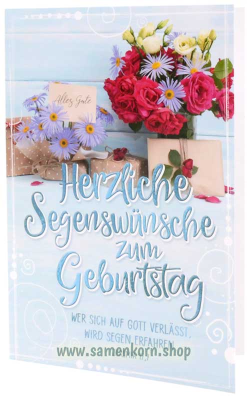 Faltkarte "Herzliche Segenswünsche zum Geburtstag" / Jeremia 17,7