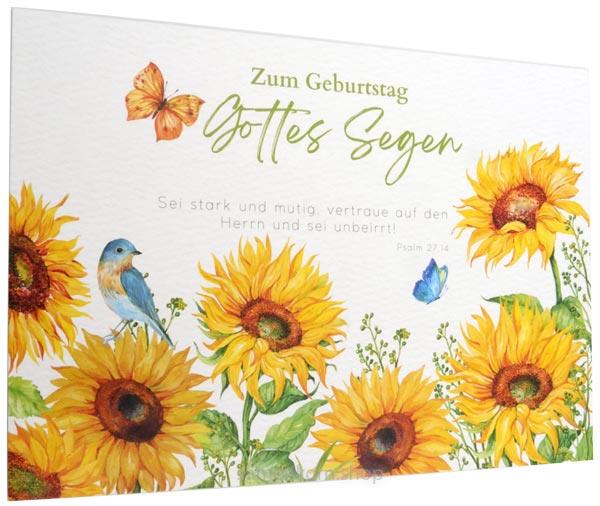 Postkarte "Zum Geburtstag Gottes Segen" Ps. 27,14