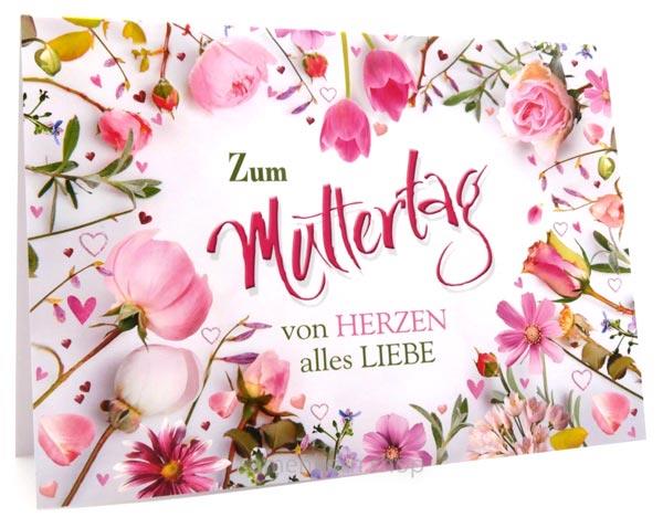 Faltkarte "Zum Muttertag von Herzen alles Liebe"