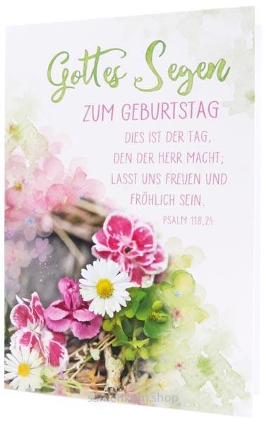 Faltkarte "Gottes Segen zum Geburtstag" Psalm 118,24