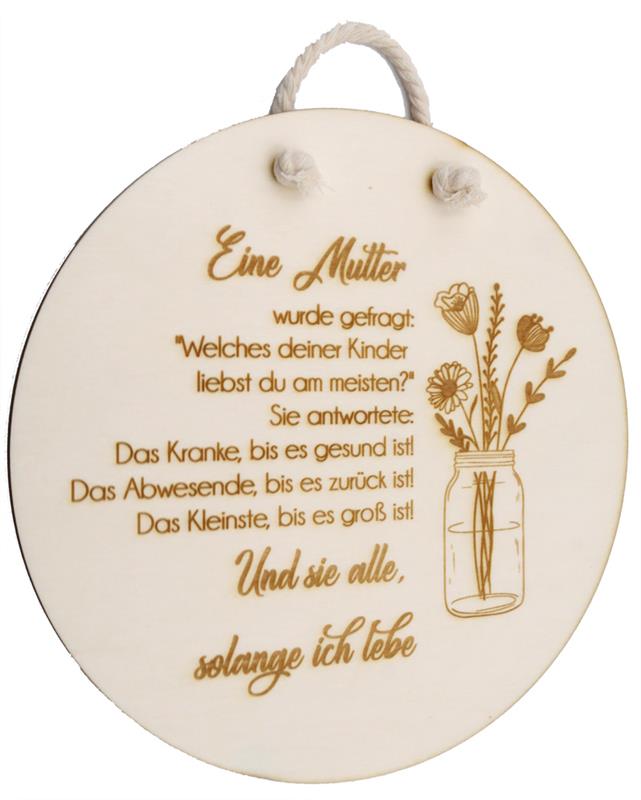 Wandbild rund "Eine Mutter wurde gefragt ..."