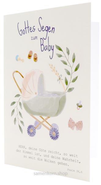 Faltkarte "Gottes Segen zum Baby" Ps.36,6