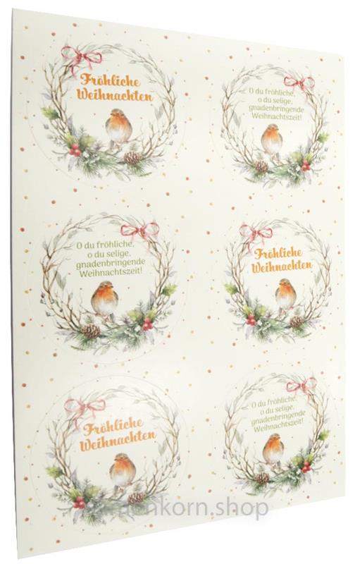 Postkarten-Aufkleber "Fröhliche Weihnachten"