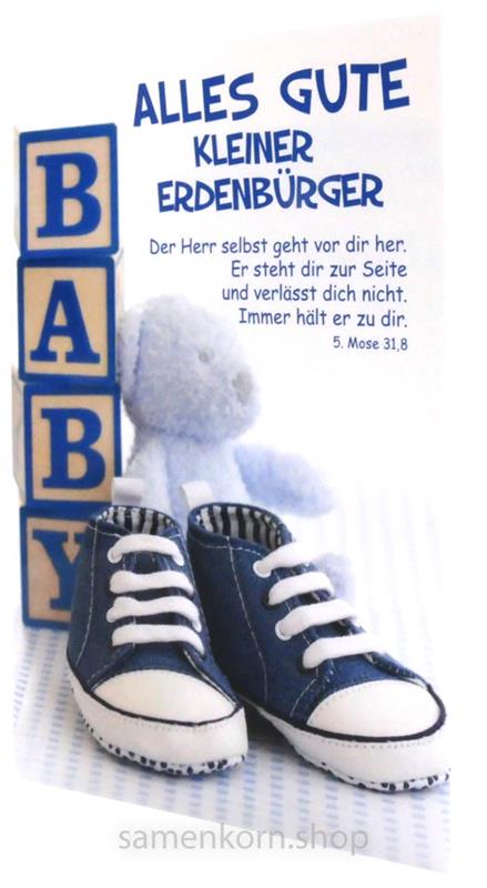 Faltkarte zur Geburt "Alles Gute kleiner Erdenbürger" 