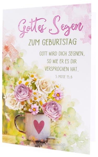 Faltkarte "Gottes Segen zum Geburtstag" 5 Mose 15,6