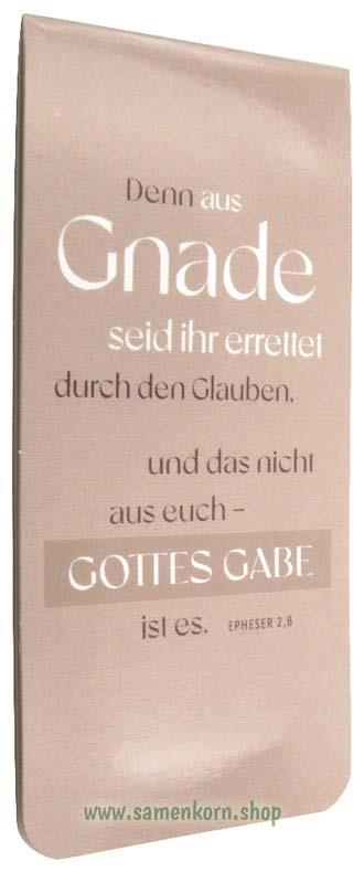 Magnetlesezeichen "Denn aus Gnade"