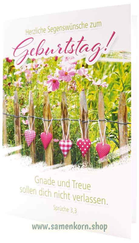 Faltkarte "Herzliche Segenswünsche zum Geburtstag" / Spr.3,3