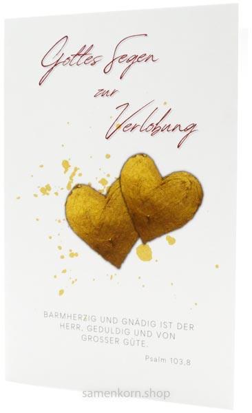 Faltkarte "Gottes Segen zur Verlobung" Psalm 103,8