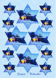 Postkarten-Stern-Aufkleber "O du fröhliche"