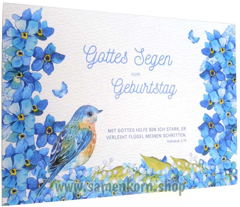Postkarte "Gottes Segen zum Geburtstag " Hab. 3,19