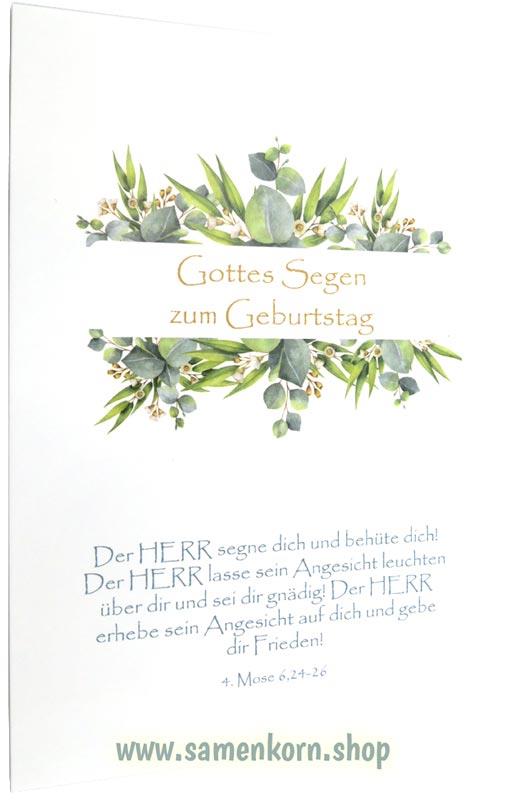 Postkarte "Gottes Segen zum Geburtstag" 4.Mose 6,24-26