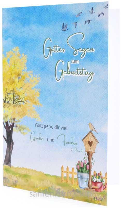 Faltkarte "Gottes Segen zum Geburtstag" / 2.Pet. 2,1