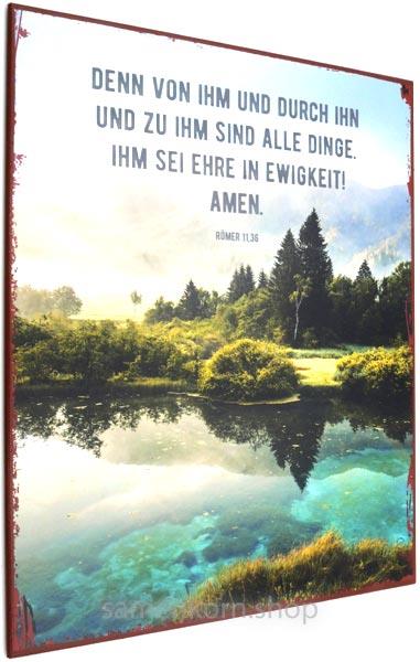 Metallschild, groß „Denn von Ihm und durch Ihn ...“