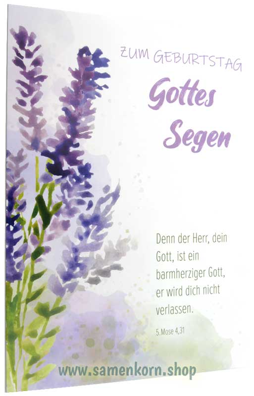 Postkarte "Gottes Segen zum Geburtstag" 5. Mose 4,31