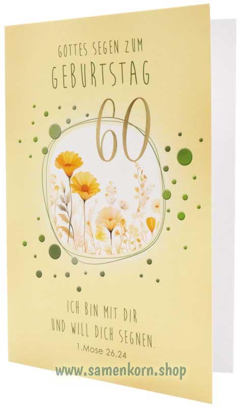 Faltkarte 60. Geburtstag / 1. Mose 26,24