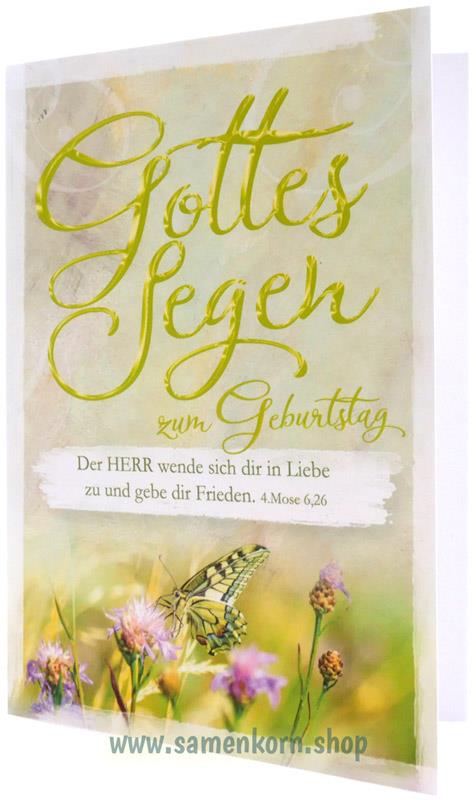 Faltkarte "Gottes Segen zum Geburtstag" 4.Mose 6,26