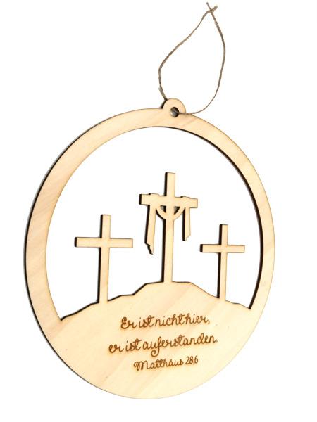 Fensterbild rund "Er ist nicht hier" Mat. 28,6
