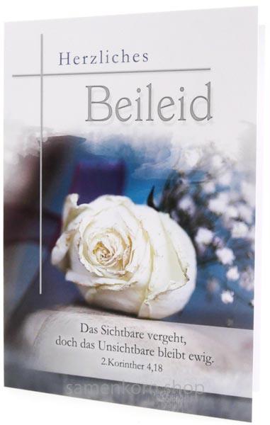 Doppelkarte "Herzliches Beileid" 2.Kor.4,18