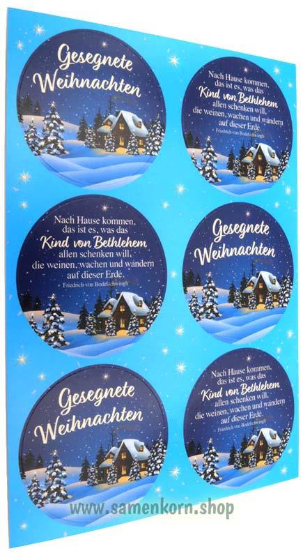 Postkarten-Aufkleber "Gesegnete Weihnachten"